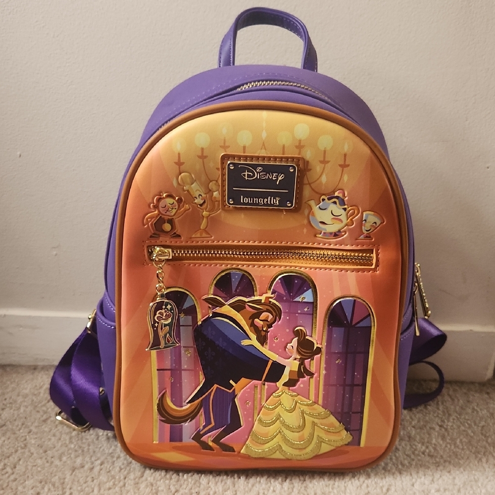 Disney Loungefly Beauty And The Beast Mini Backpa… - image 1